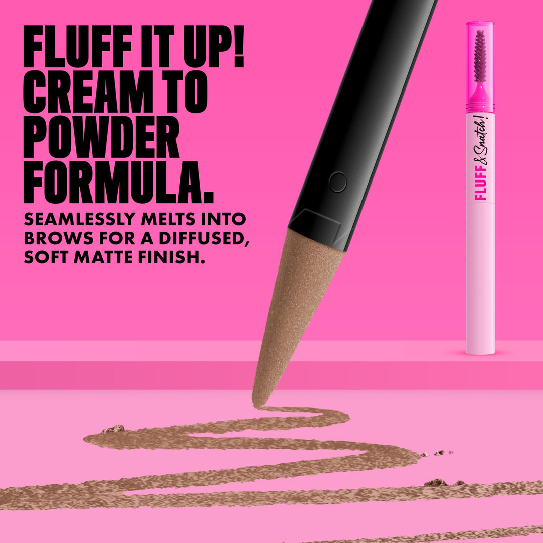 NYX PROFESSIONAL MAKEUP Fluff &amp; Snatch Brow Powder Pen, Cream To Powder Eyebrow Pen For Soft, Defined Brows, Smudge and Transfer-Resistant Formula