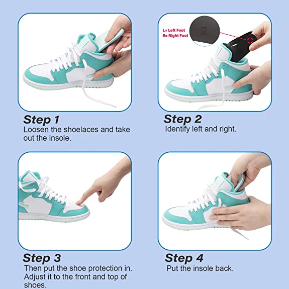 YOLOPARK Shoe Creases Protector, 4 Pairs Shoe Anti Creases Guard to Prevent Sneaker Creases
