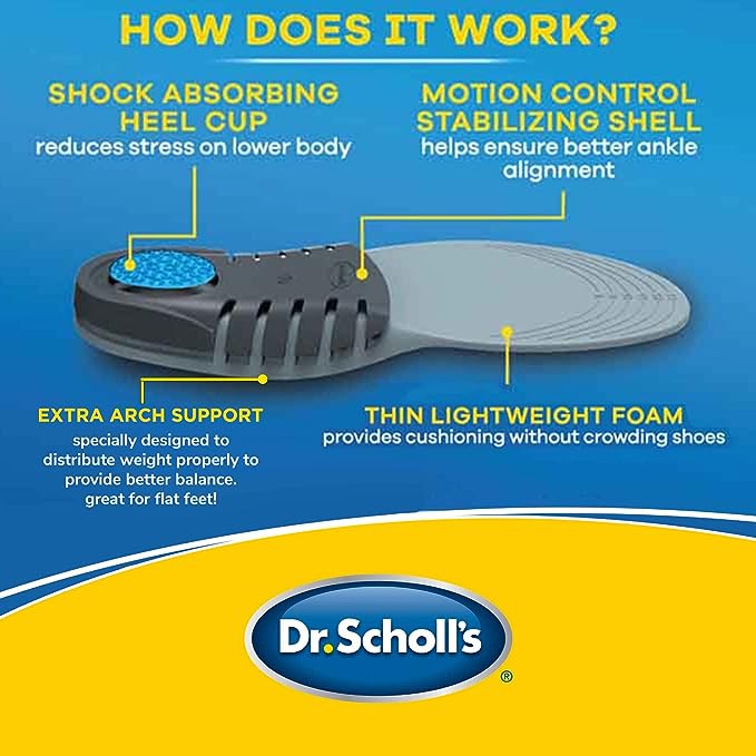 Dr. Scholl's Stabilizing Support Insole Improves Posture, Alignment & Balance. Added Arch Support for Flat Feet & Overpronation - 3alababak