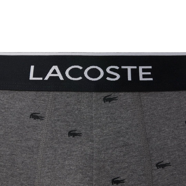 Lacoste mens Cotton Stretch Mini Croc Print Boxer Briefs, 3-pack