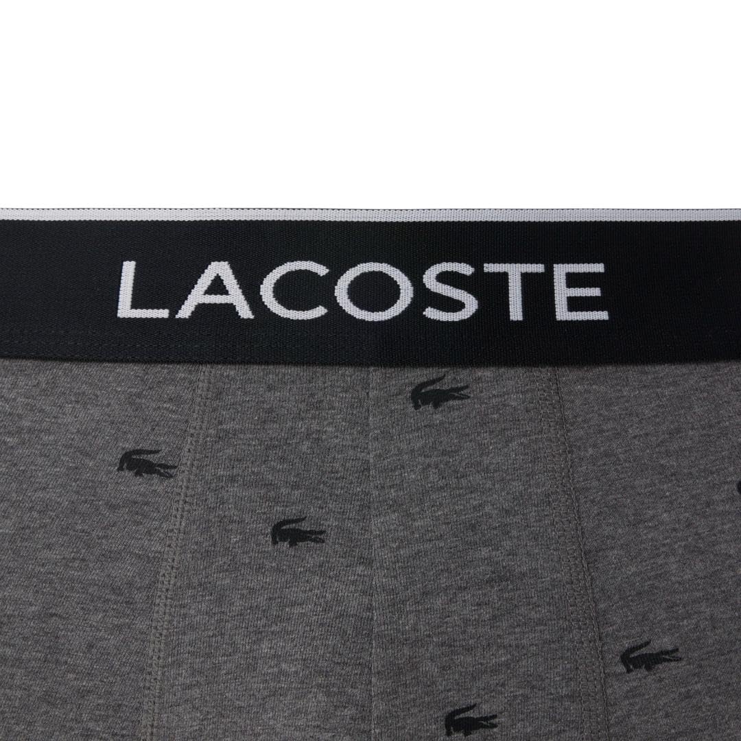 Lacoste mens Cotton Stretch Mini Croc Print Boxer Briefs, 3-pack