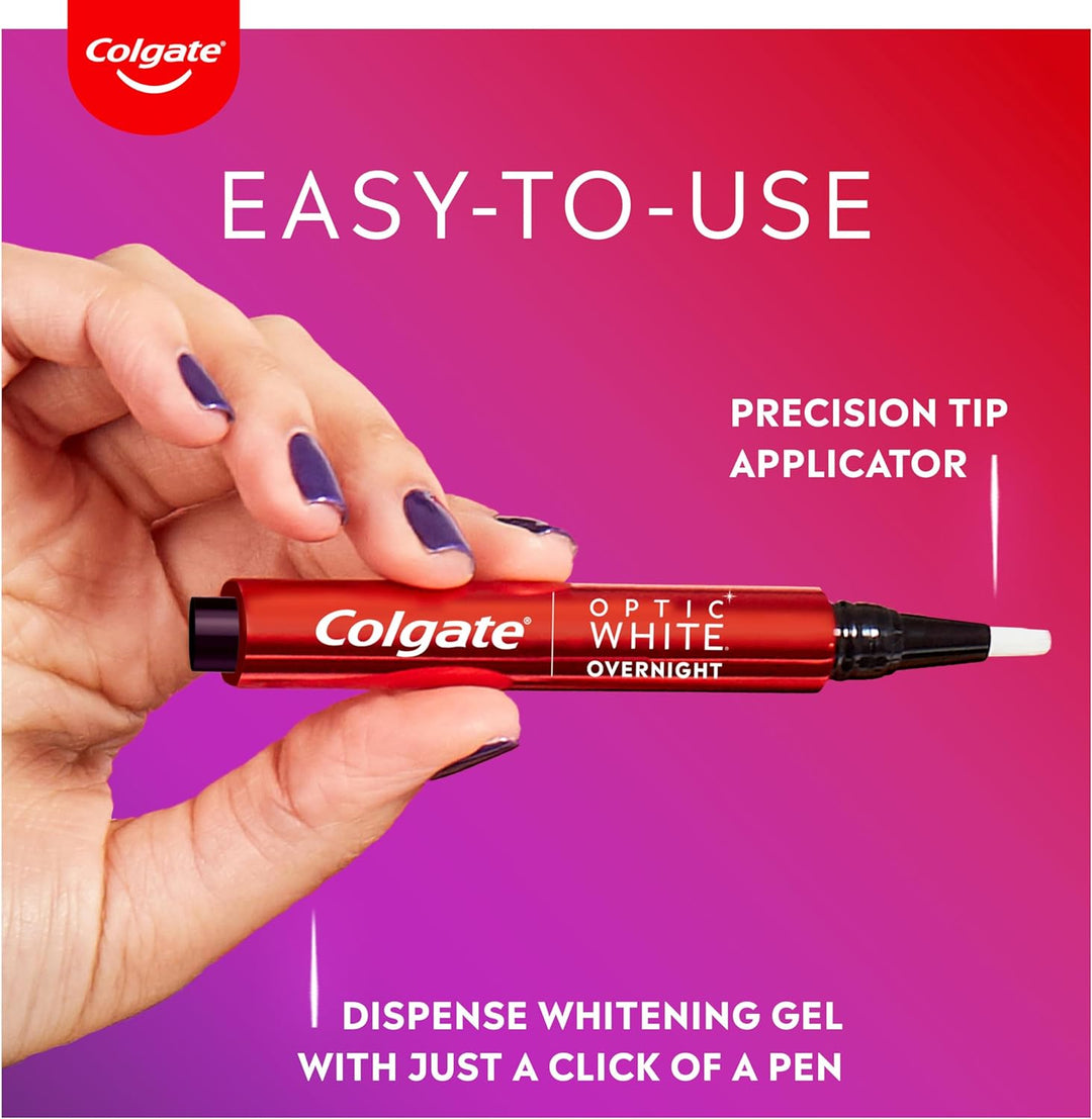 Colgate Optic White Overnight Teeth Whitening Pen, Teeth Stain Remover to Whiten Teeth, 35 Nightly Treatments