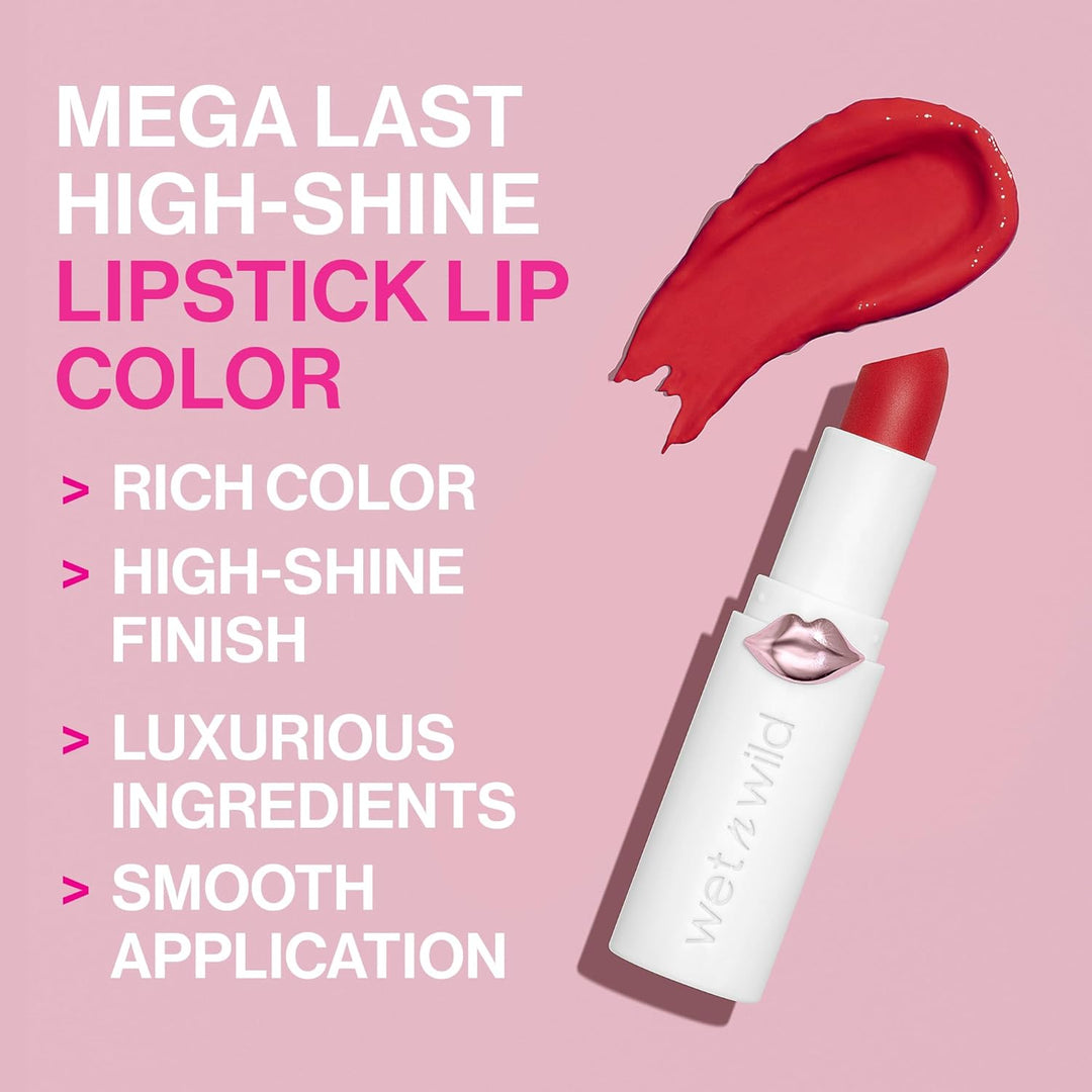 wet n wild Lipstick Mega Last High-Shine Lipstick Lip Color Makeup