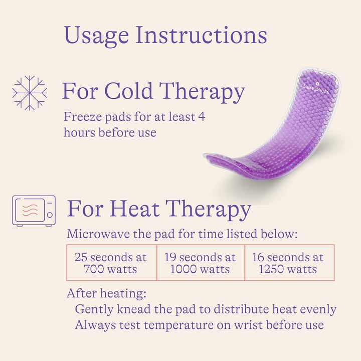Lansinoh Hot and Cold Postpartum Pads – Reusable Perineal Ice Packs for Postpartum Recovery, Labor &amp; Delivery Essentials, 2 Count
