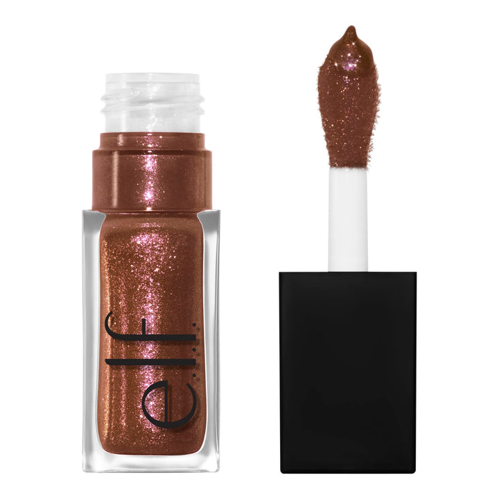 e.l.f. Glow Reviver Lip Oil, Nourishing and Hydrating with High-Shine Glimmer Finish & Sheer Wash Of Color, Minty Scent, Non-Sticky, Vegan & Cruelty-free
