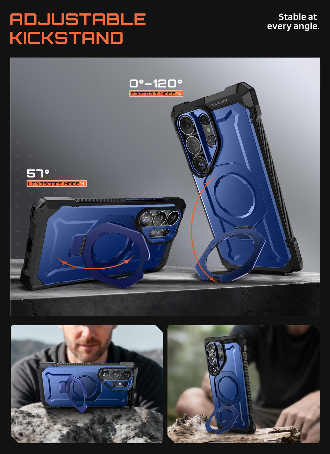 غطاء SUPCASE لهاتف Samsung Galaxy S26 Ultra مع حامل مدمج، ولوحة خلفية شفافة من البولي كربونات، ومغناطيس قوي، ومتوافق مع MagSafe، وحماية فائقة المتانة، ومقاوم للانزلاق، بتصميم Unicorn Beetle Grip
