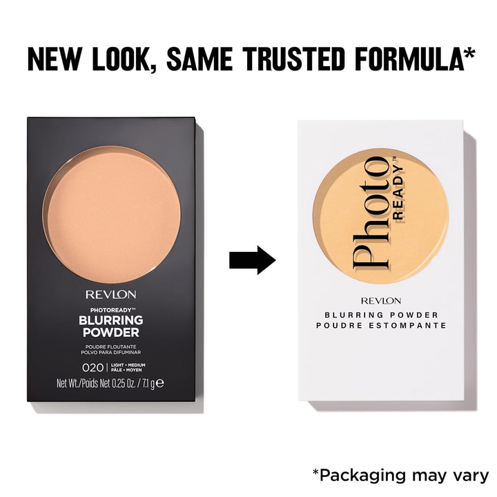 بودرة الوجه Revlon PhotoReady Blurring، مكياج الوجه، قد تختلف العبوة | بودرة وجه تقلل اللمعان وتُحسّن البشرة. تأتي مع فرشاة بودرة صغيرة للاستخدام في المنزل أو أثناء التنقل.