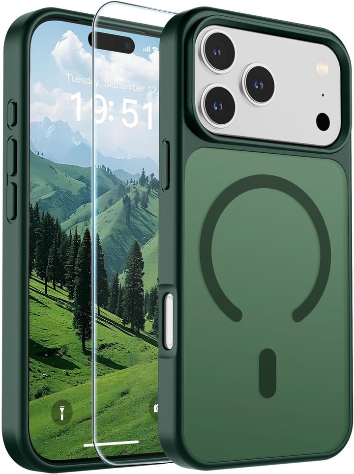 جراب SUPFINE مغناطيسي لهاتف iPhone 18 Pro Max / 17 Pro Max متوافق مع MagSafe، غطاء للتحكم في الكاميرا، غطاء سيليكون فاخر مقاوم للصدمات والسقوط لهاتف 18 Pro Max