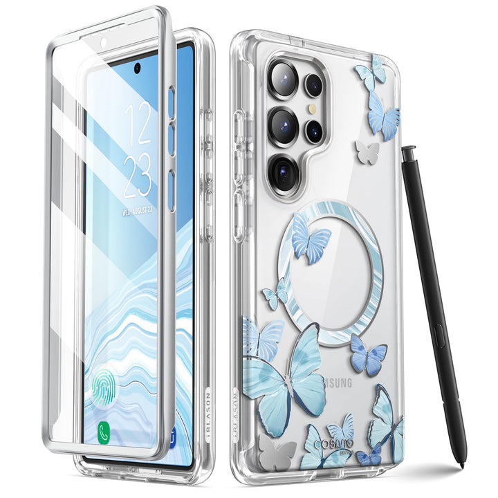 i-Blason Cosmo for Samsung Galaxy S25 Ultra Case MagSafe with Built-in Screen Protector [Support Fingerprint ID & Wireless Charger] Full-Body Slim Style Magnetic Phone Case for S25 Ultra