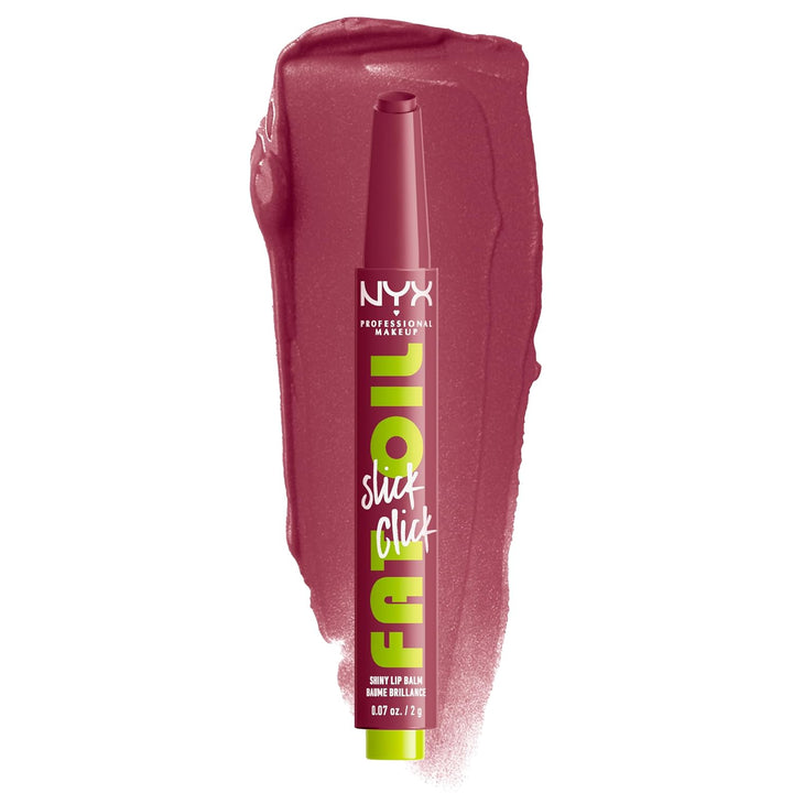 NYX PROFESSIONAL MAKEUP Fat Oil Slick Click, Lightweight, Buildable, Pigmented Vegan Lip Balm
