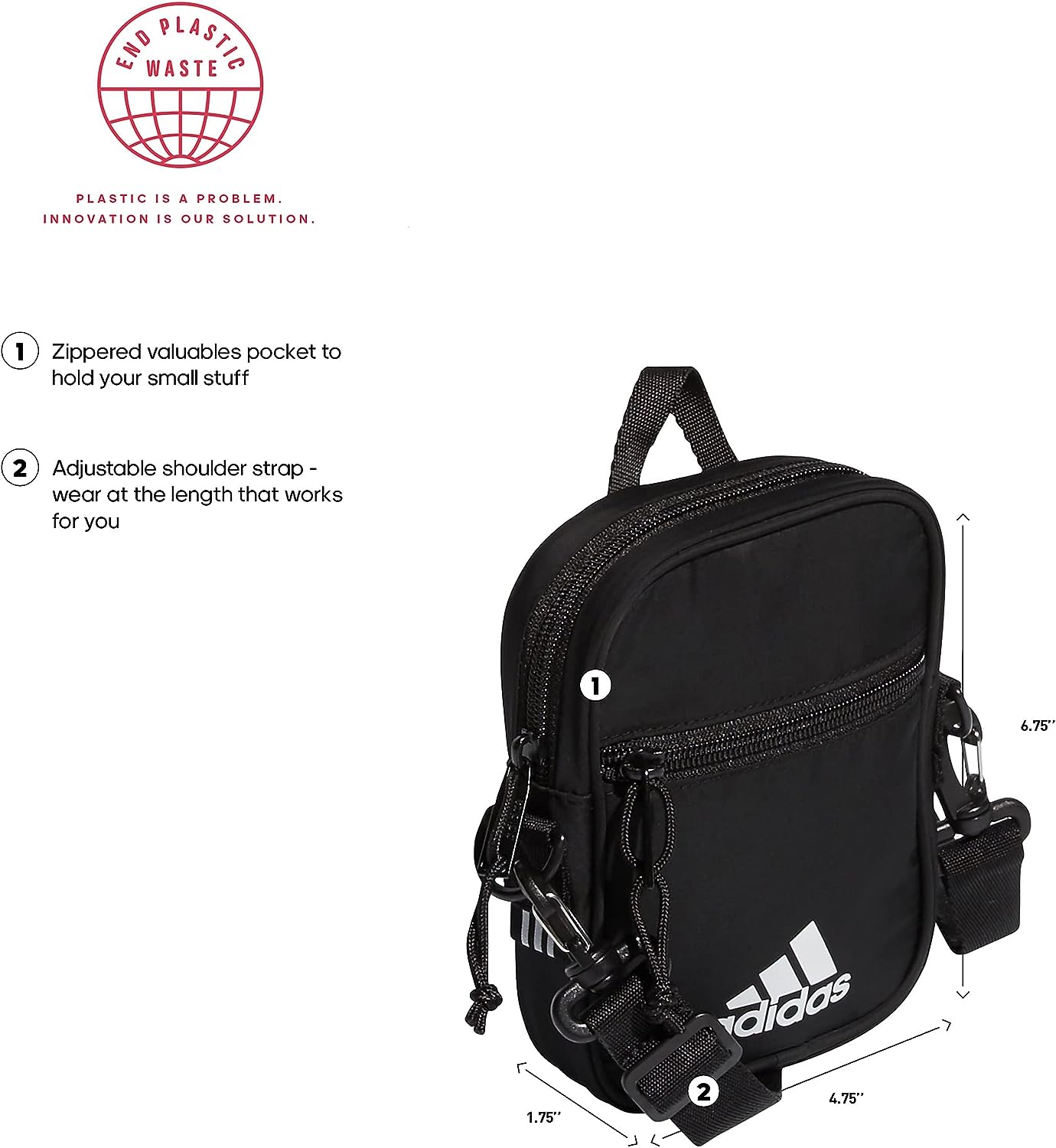 Adidas Unisex Must Have Festival Crossbody Bag, Black, One Size - 3alababak