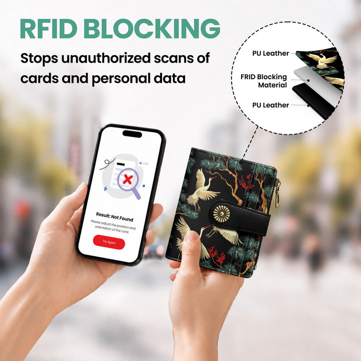 محفظة ألونيد الصغيرة للنساء، محفظة بطاقات ثنائية الطي لطيفة ومحمية من تقنية RFID، تحتوي على 10 فتحات للبطاقات، ومقصورة للنقود، وجيب بسحاب للعملات المعدنية، ونافذة للهوية، بحجم مدمج ومصنوعة من جلد نباتي ناعم