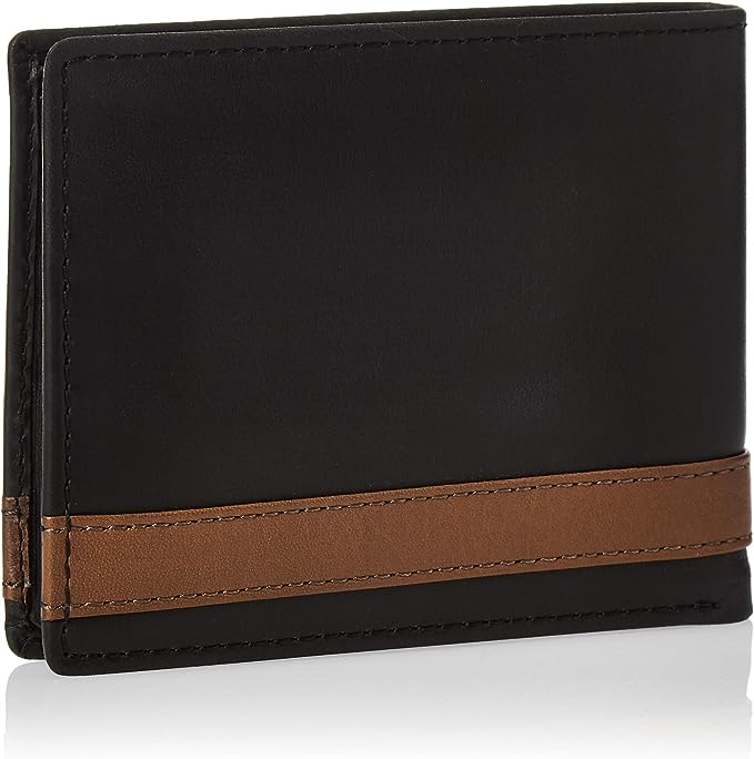Fossil Men's Leather Bifold Wallet with Flip ID Window ML3644001, Quinn Black - 3alababak