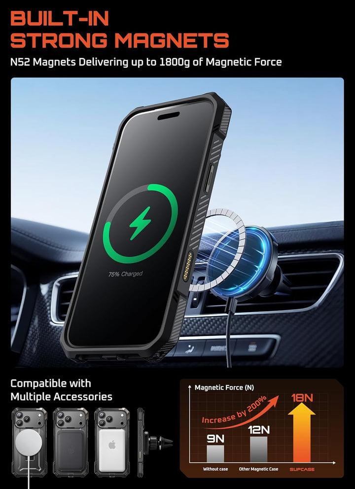 SUPCASE for iPhone 17 Pro Case with Kickstand (Unicorn Beetle Grip), [Camera Control Cover] [Compatible with MagSafe] [Military-Grade Drop Protection] Heavy Duty Magnetic Phone Case