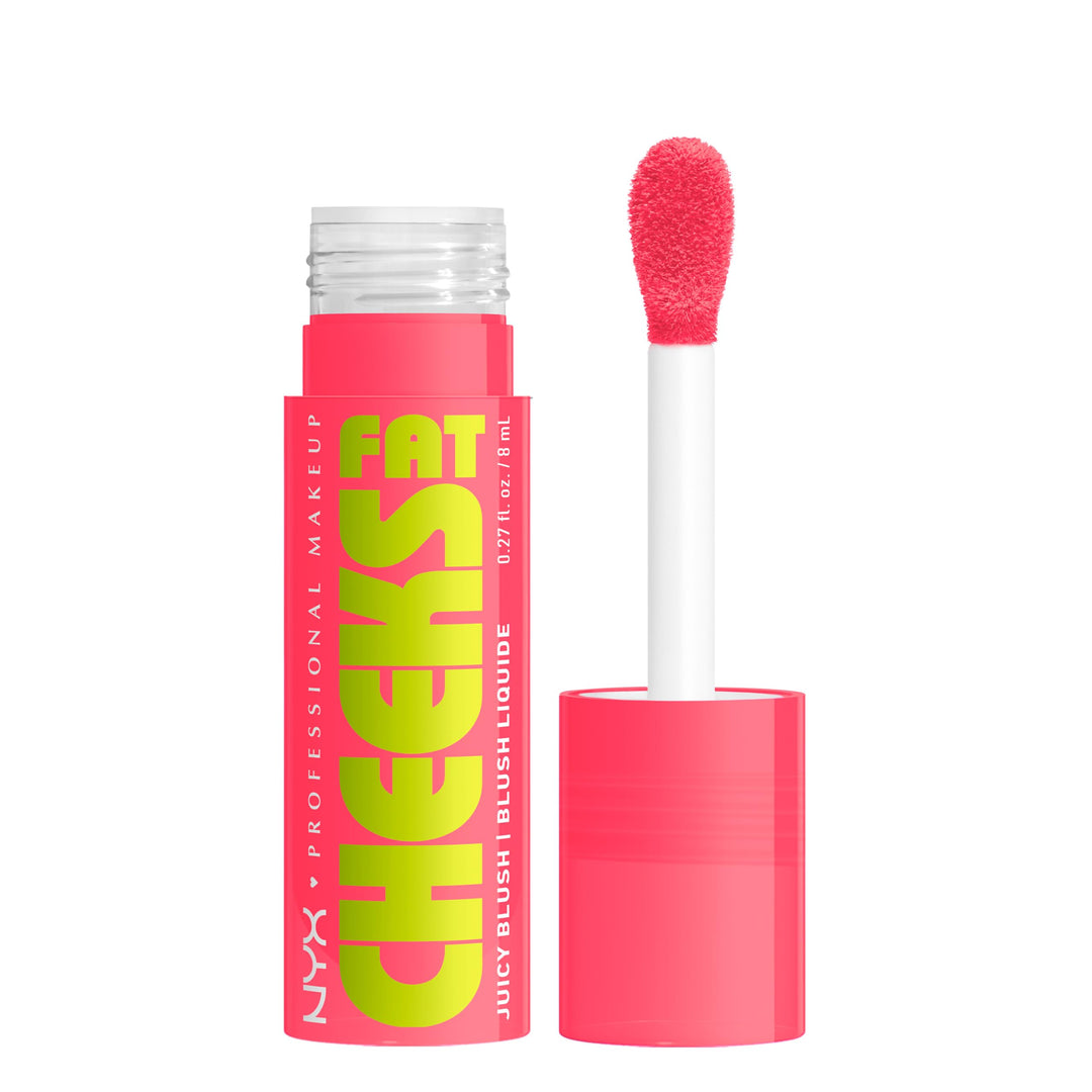 NYX PROFESSIONAL MAKEUP Fat Cheeks Liquid Blush, Buildable, Dewy Blush with Long-Lasting 12HR Wear - Blueberry Burst (Cool Purple)