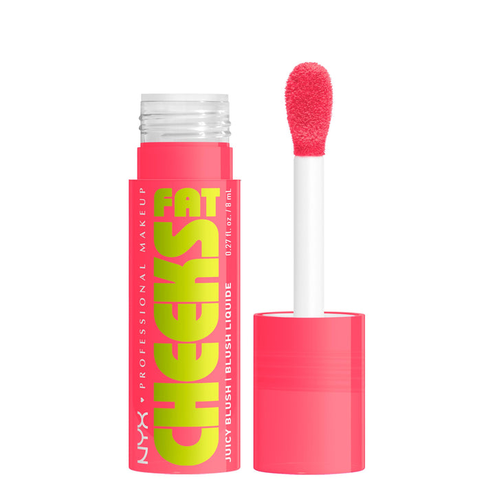 NYX PROFESSIONAL MAKEUP Fat Cheeks Liquid Blush, Buildable, Dewy Blush with Long-Lasting 12HR Wear - Blueberry Burst (Cool Purple)