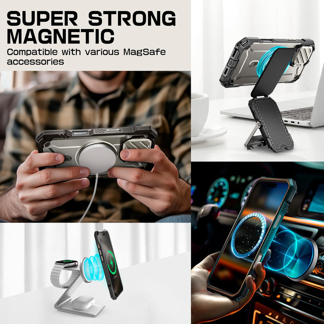 SUPCASE for iPhone 16 Pro Case 6.3'' 2024 with Camera Control Capture Button (UBMag XT), [Compatible with MagSafe] [Camera Cover Stand] [Military-Grade Protection] Rugged Magnetic Phone Case