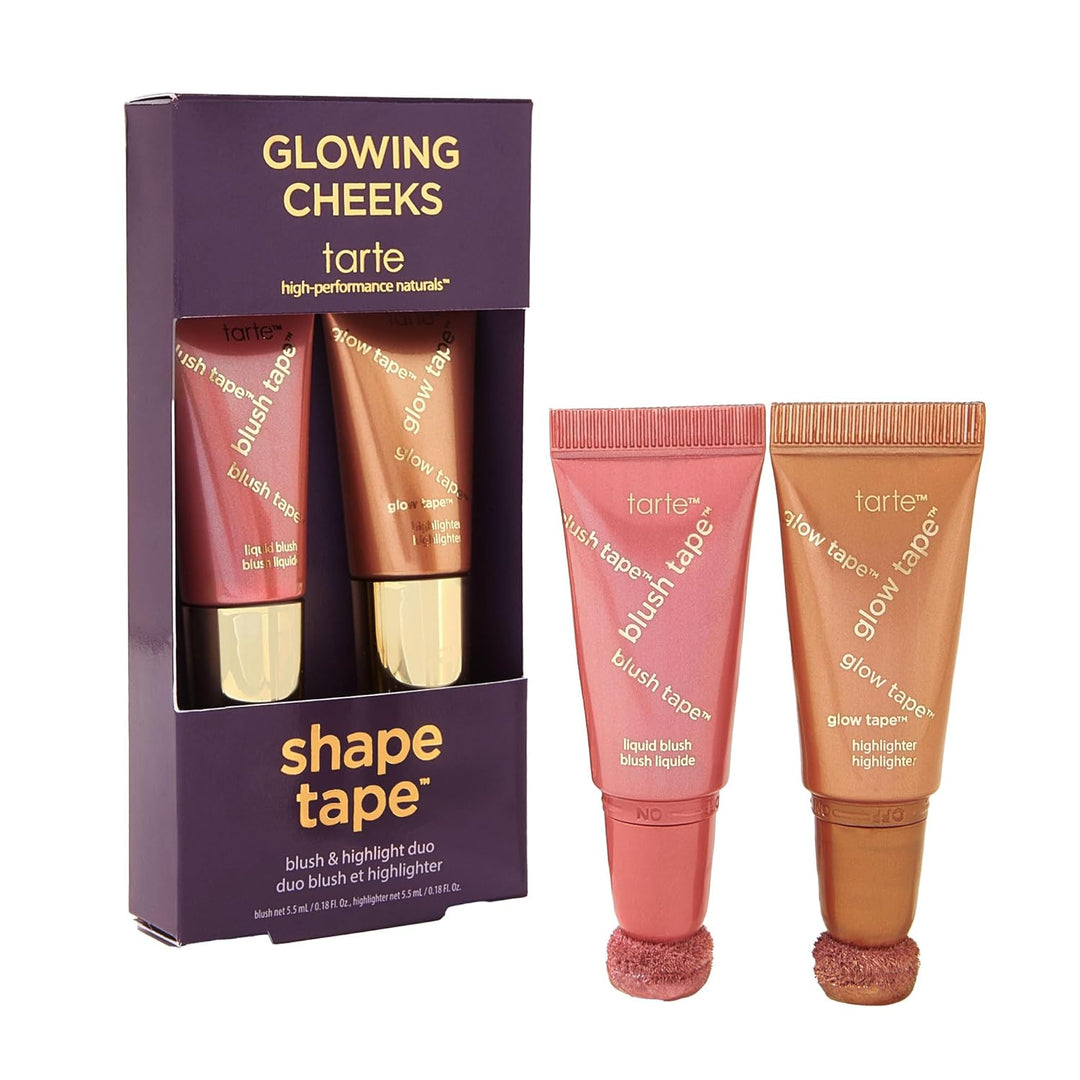 tarte tarte glowing cheeks blush tape & glow tape duo