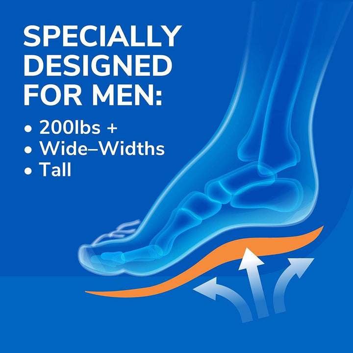 Dr. Scholl’s Extra Support Insoles Superior Shock Absorption and Reinforced Arch Support for Big & Tall Men to Reduce Muscle Fatigue So You Can Stay on Your Feet Longer (for Men's 8-14)