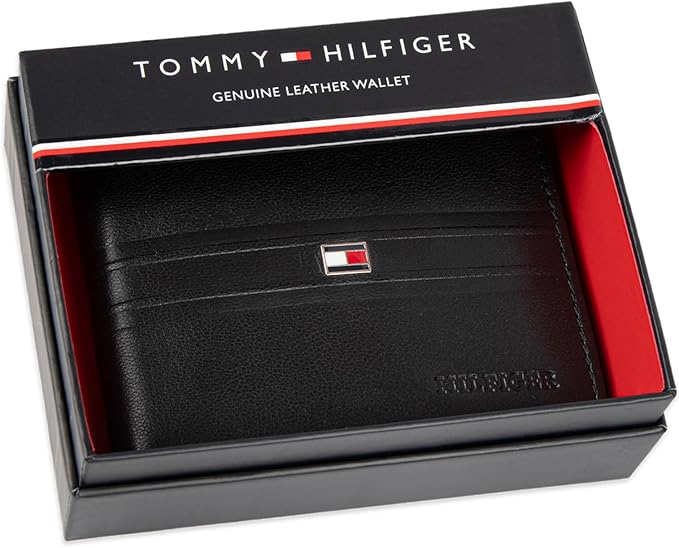 Tommy Hilfiger 31TL240015 Men’s Leather Bifold Wallet-Multiple Card Slots, ID Window, Compact