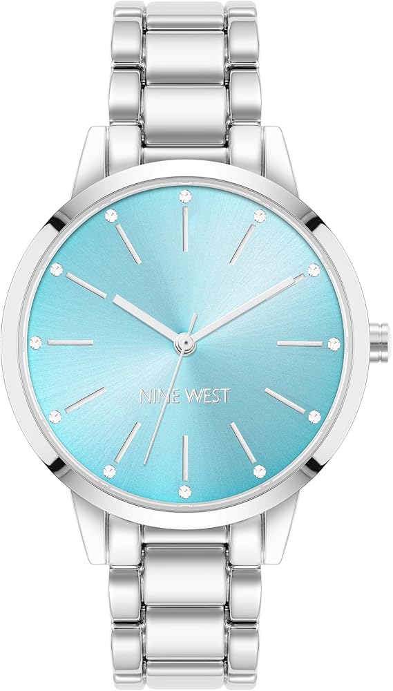 Nine West Women's NW/2099TESV Crystal Accented Bracelet Watch
