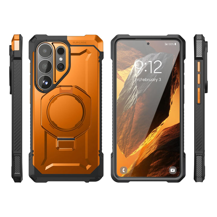 غطاء SUPCASE لهاتف Samsung Galaxy S26 Ultra مع حامل مدمج، ولوحة خلفية شفافة من البولي كربونات، ومغناطيس قوي، ومتوافق مع MagSafe، وحماية فائقة المتانة، ومقاوم للانزلاق، بتصميم Unicorn Beetle Grip
