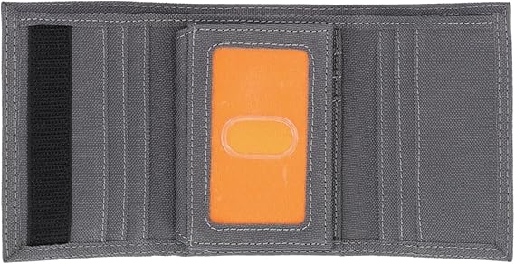 Timberland PRO Men's Cordura Nylon RFID Trifold Wallet with ID Window, Charcoal
