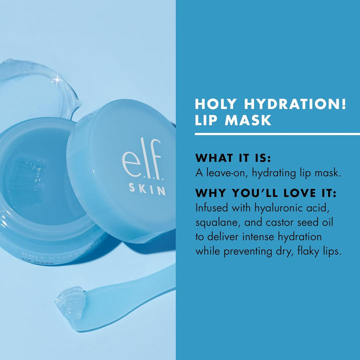 e.l.f. SKIN Holy Hydration! Lip Mask, Hydrating Lip Mask For A Softer &amp; Smoother Pout, Infused With Hyaluronic Acid, Non-Sticky, Vegan &amp; Cruelty-Free 4.4 Gram
