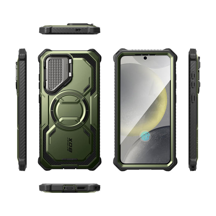 i-Blason Armorbox for Samsung Galaxy S25 Case MagSafe with Camera Cover Stand [Military Protection] Full-Body Heavy Duty Magnetic Phone Case with Screen Protector for S25