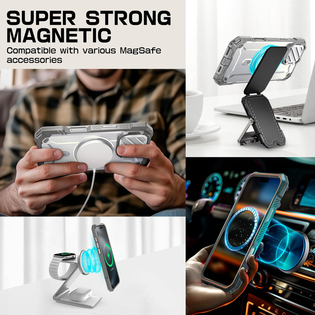 SUPCASE for iPhone 16 Pro Case 6.3'' 2024 with Camera Control Capture Button (UBMag XT), [Compatible with MagSafe] [Camera Cover Stand] [Military-Grade Protection] Rugged Magnetic Phone Case