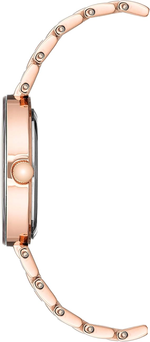 Anne Klein Women's AK/1362RGRG Rose Gold-Tone Diamond-Accented Bracelet Watch
