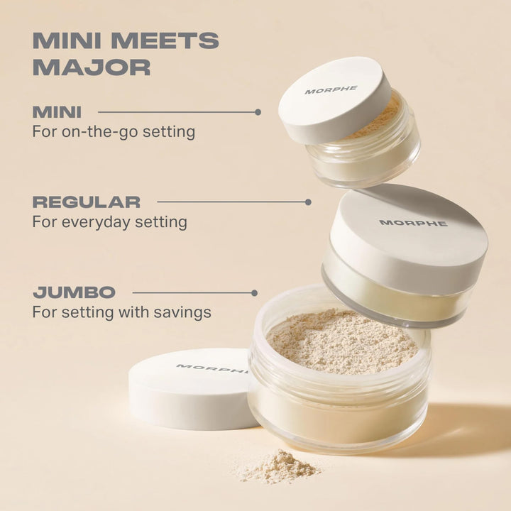 Morphe Bake &amp; Set Brightening Setting Powder - Lightweight, Talc-Free, Loose Powder for Face Makeup with a Soft, Natural Finish - Minimizes Shine for Up to 24HR
