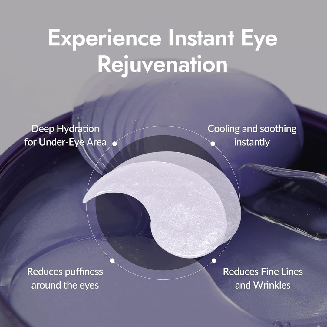 MIZON Marine Collagen Eye Gel Patch with Hydrolyzed Collagen, Caviar, and Chamomile for Firming, Nourishment, and Wrinkle Care- Korean Eye Mask– 60pcs –
