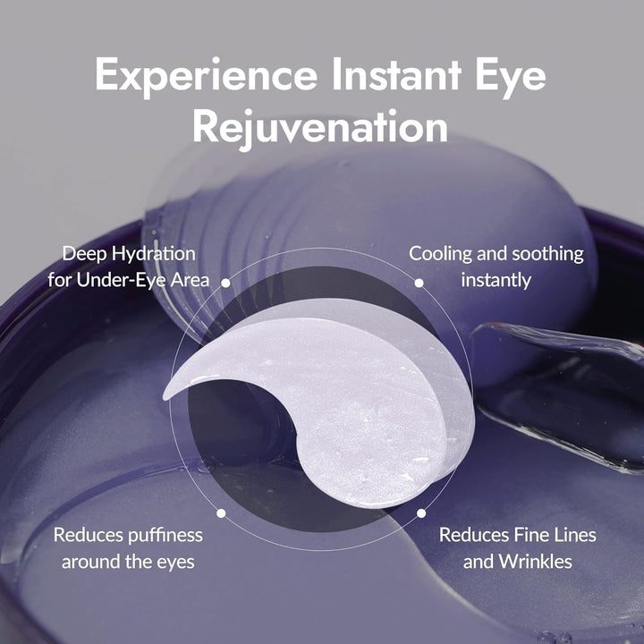 MIZON Marine Collagen Eye Gel Patch with Hydrolyzed Collagen, Caviar, and Chamomile for Firming, Nourishment, and Wrinkle Care- Korean Eye Mask– 60pcs –