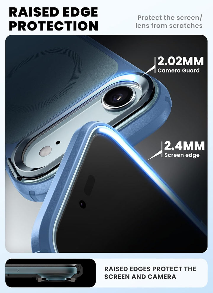 i-Blason for iPhone Air Case MagSafe with Stand [9H Tempered Glass Screen Protector] [Camera Control Button] Military-Grade Protection Full-Body Heavy Duty Magnetic Case for iPhone 17 Air 6.5''