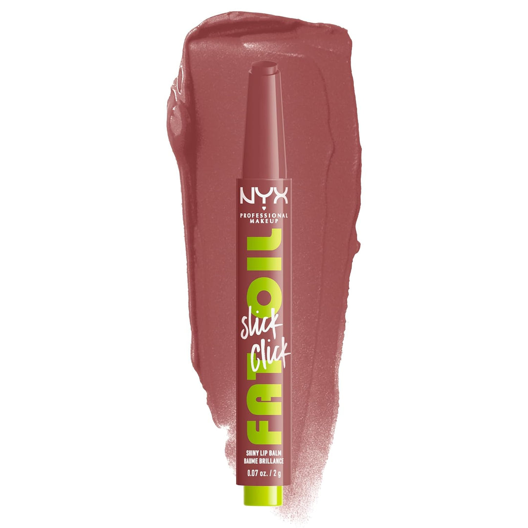 NYX PROFESSIONAL MAKEUP Fat Oil Slick Click, Lightweight, Buildable, Pigmented Vegan Lip Balm
