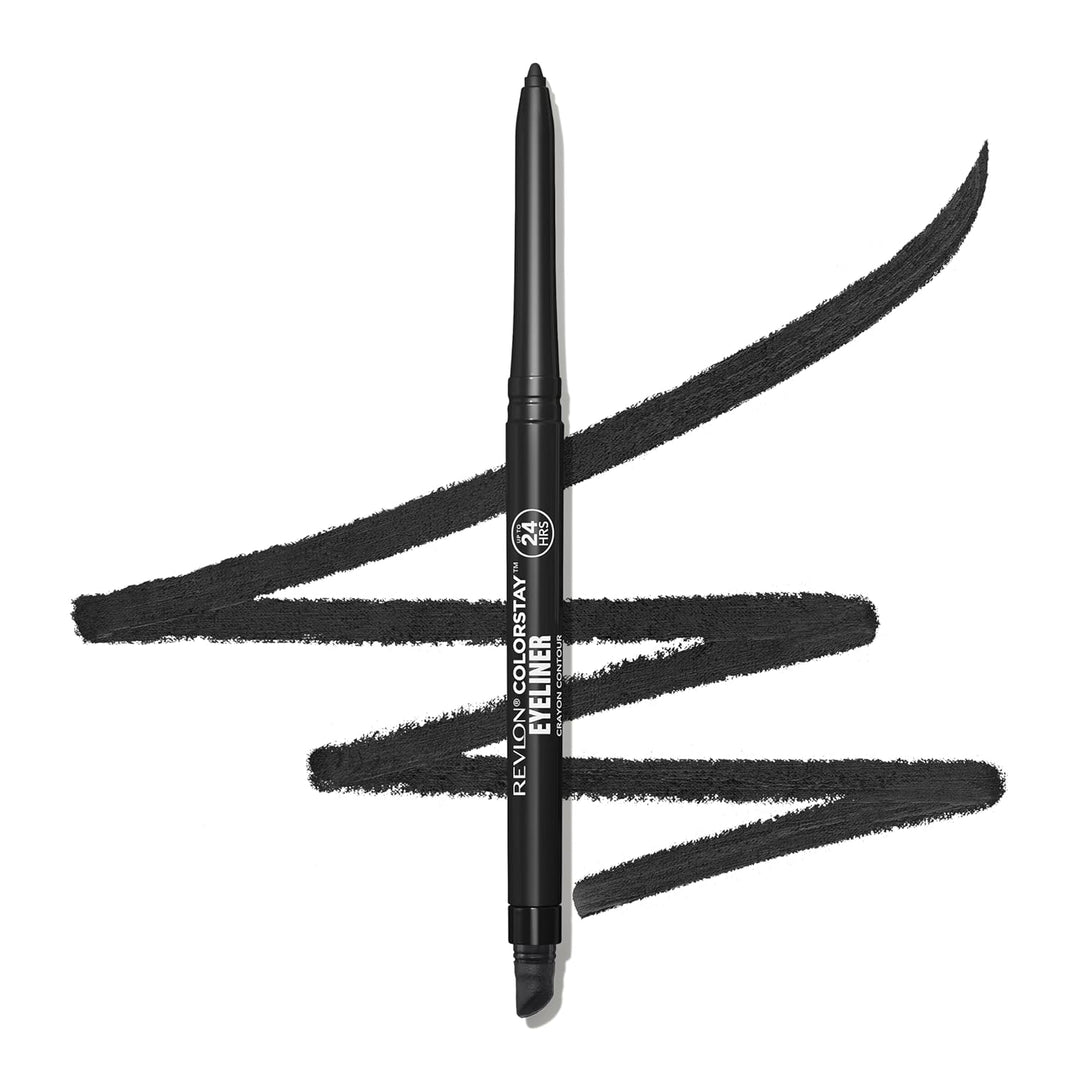 Revlon ColorStay Pencil Waterproof Eyeliner, Smudge-Proof, Eye Makeup with Built-In Sharpener, 201 Black, 0.01