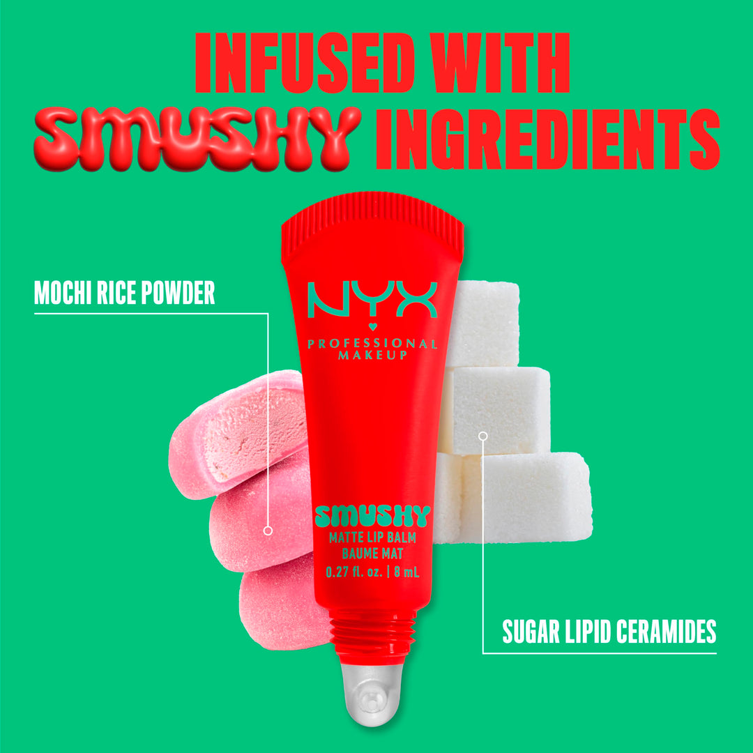 NYX PROFESSIONAL MAKEUP Smushy Matte Lip Balm, Tinted Lip Moisturizer with Soft, Matte Finish