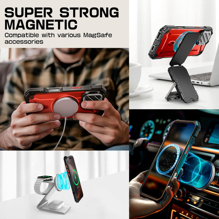 SUPCASE for iPhone 16 Pro Case 6.3'' 2024 with Camera Control Capture Button (UBMag XT), [Compatible with MagSafe] [Camera Cover Stand] [Military-Grade Protection] Rugged Magnetic Phone Case