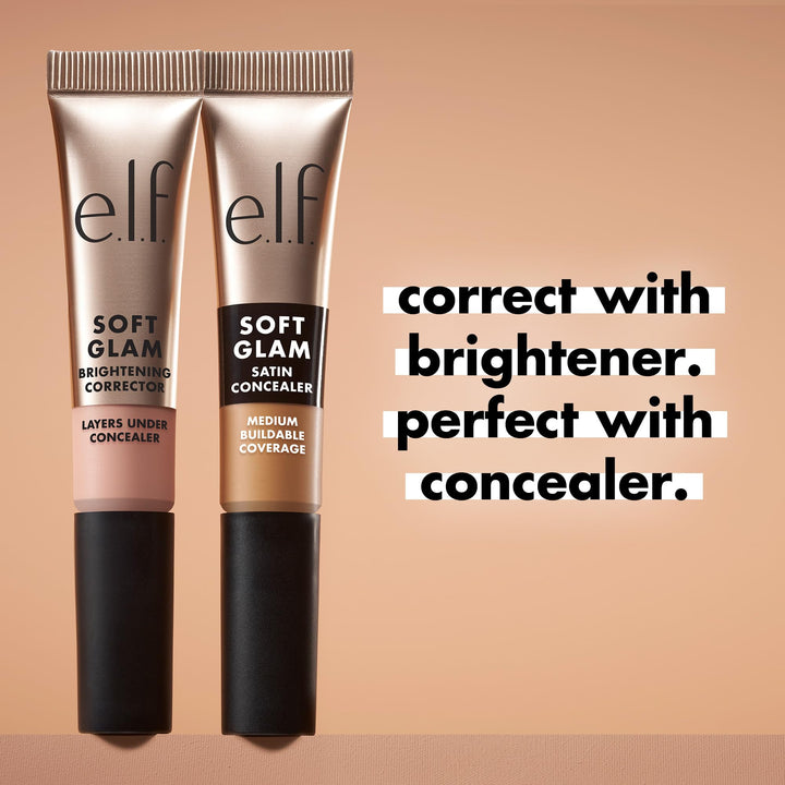 e.l.f. Soft Glam Brightening Corrector, Helps Minimize Dark Circles &amp; Discoloration, Hydrating With A Natural Finish, Vegan &amp; Cruelty-Free