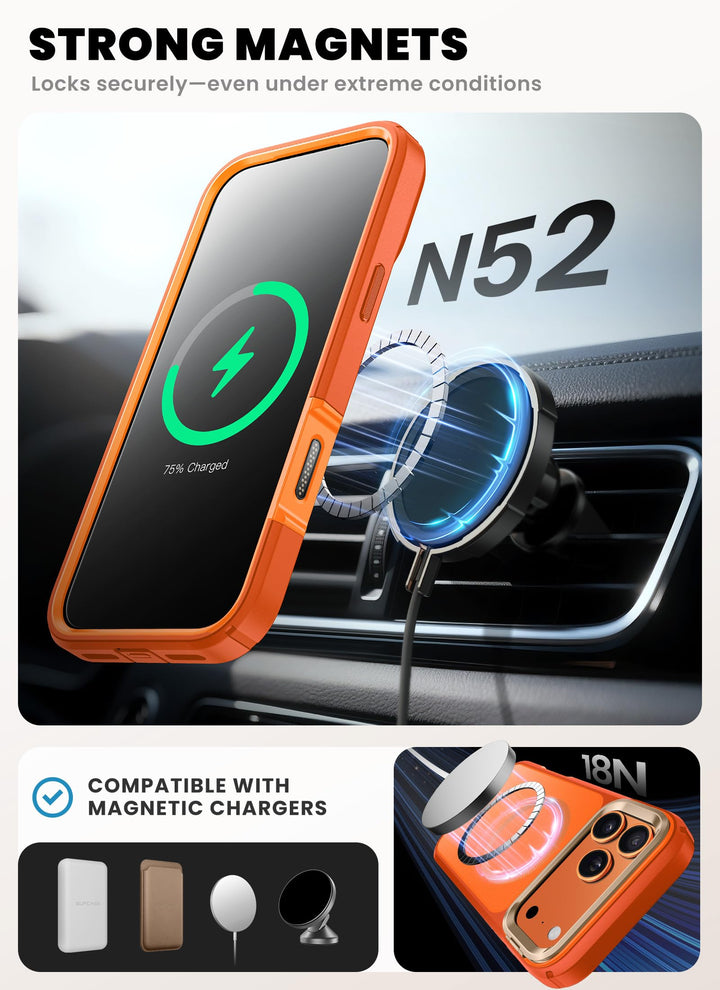 i-Blason Ares for iPhone 17 Pro Max Case with Stand [9H Tempered Glass Screen Protector][MagSafe Compatible] [Camera Control Button] Military-Grade Protection Full-Body Heavy Duty Magnetic Case