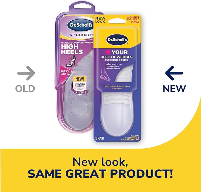 Dr. Scholl's Love Your Heels & Wedges 3/4 Length Insoles, All-Day Comfort for High Heeled Shoes, Relieve & Prevent Shoe Discomfort, Absorbs Shock, Arch Support, No-Show Discreet Insert, 1 Pair