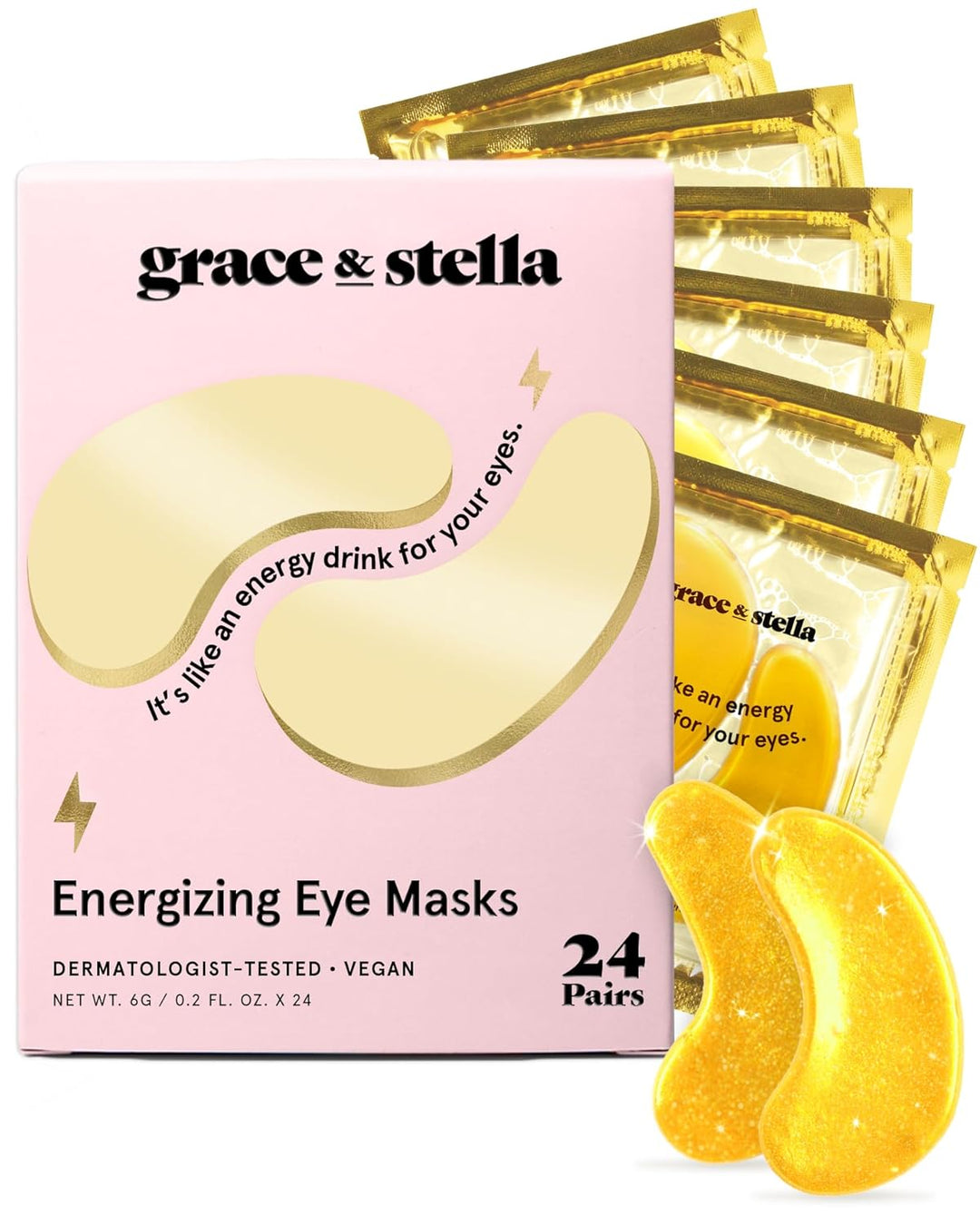 grace &amp; stella Award Winning Under Eye Mask - Birthday Gifts for Women - Gel Eye Patches for Dark Circles, Puffy Eyes, Undereye Bags - Mothers Day Gifts for Mom - Vegan Self Care (24 Pairs, Gold)