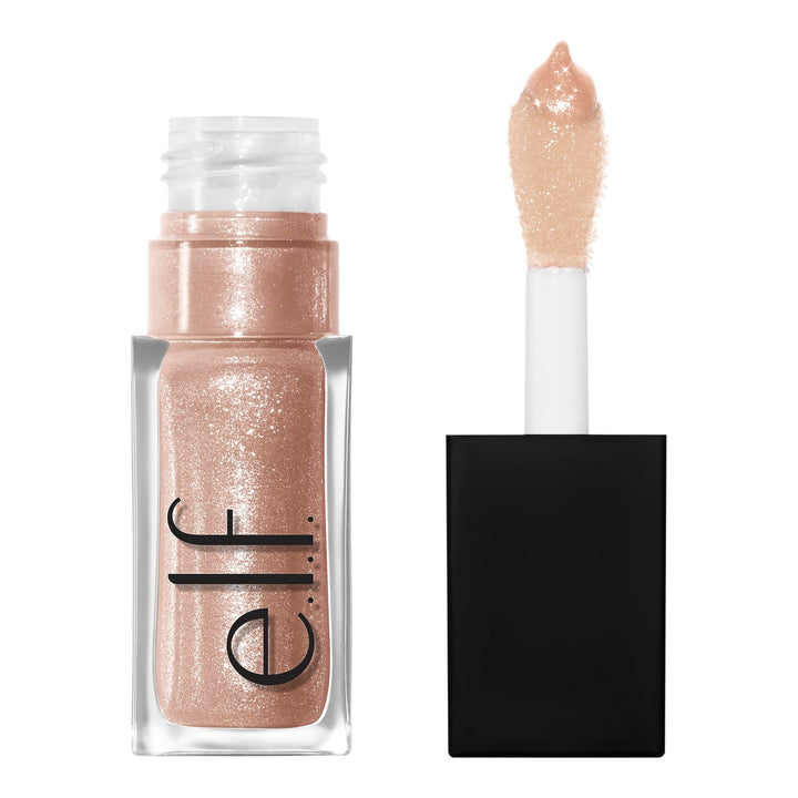e.l.f. Glow Reviver Lip Oil, Nourishing and Hydrating with High-Shine Glimmer Finish & Sheer Wash Of Color, Minty Scent, Non-Sticky, Vegan & Cruelty-free