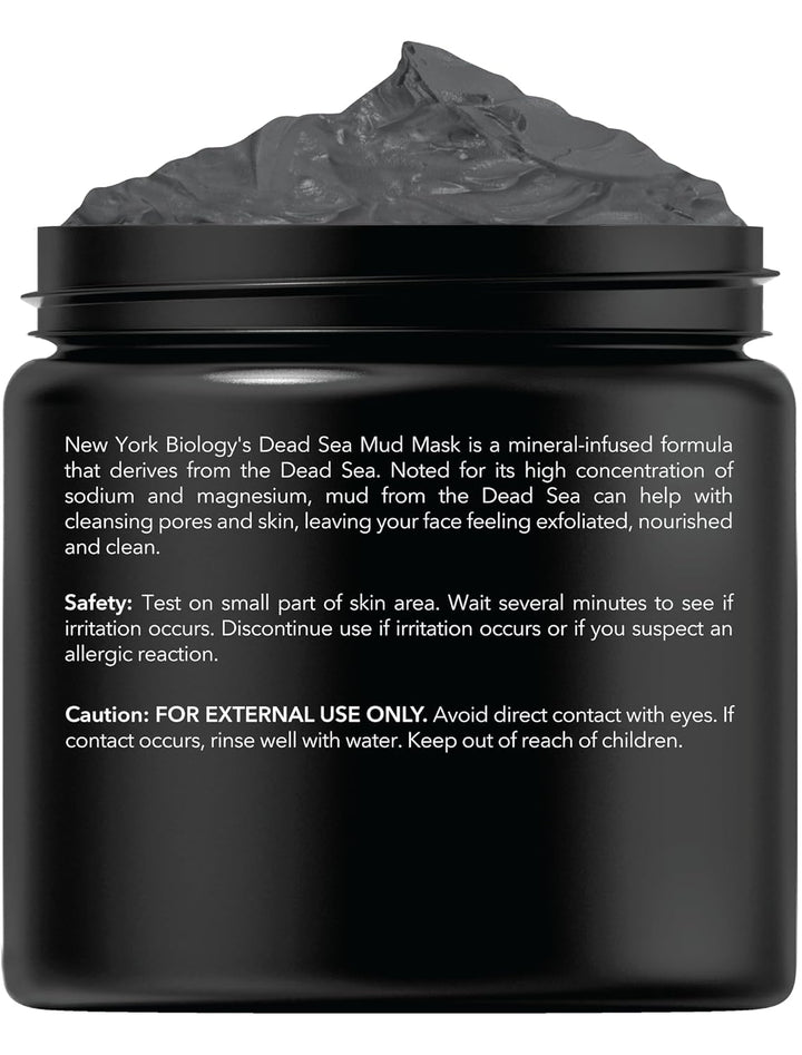 New York Biology Dead Sea Mud Mask for Face and Body | Spa Quality Pore Refiner for Oily Skin | Natural Skincare for Women &amp; Men | Tighten Skin for A Healthier Complexion | 8.8 oz