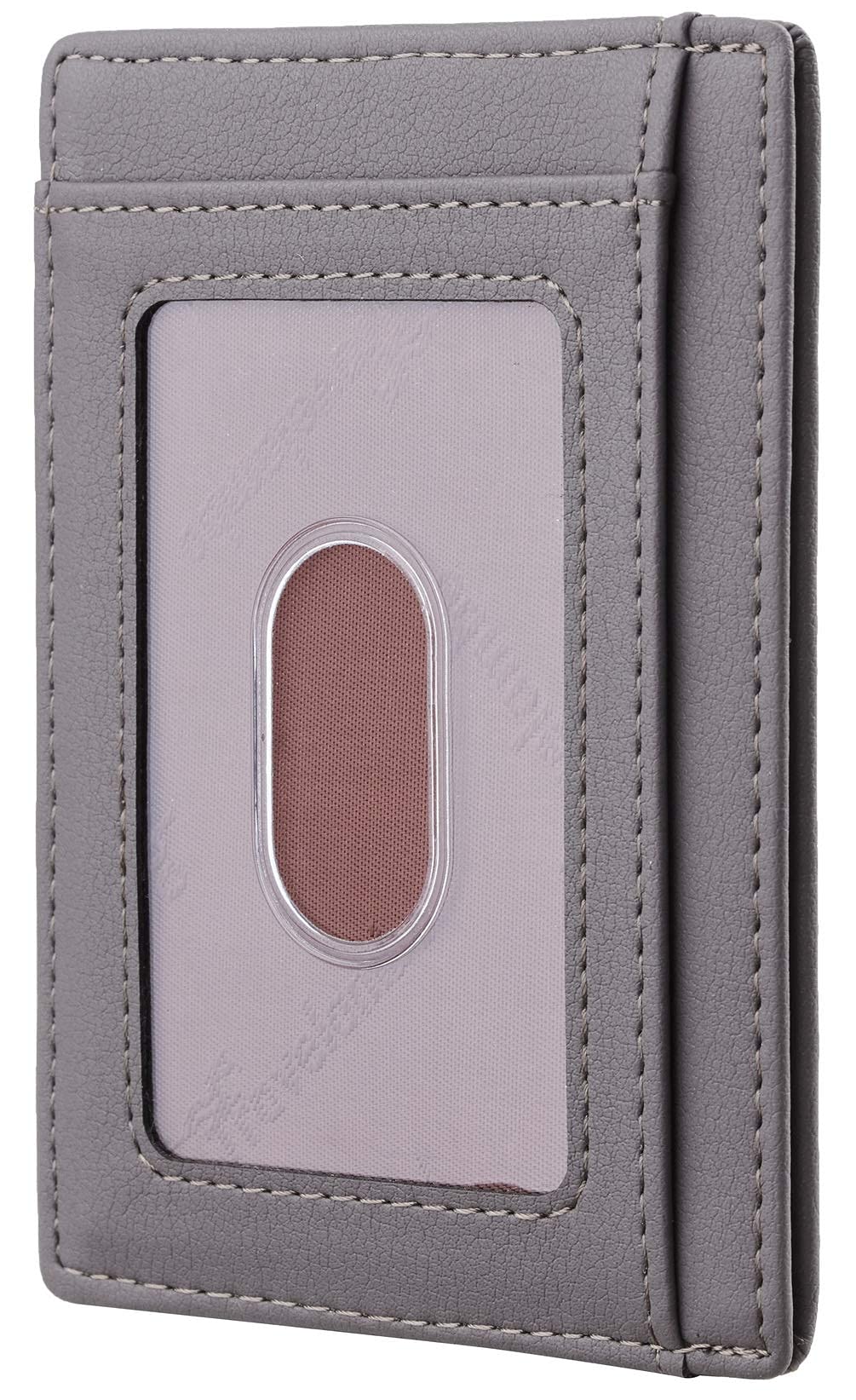 Travelambo Front Pocket Minimalist Leather Slim Wallet RFID Blocking Medium Size