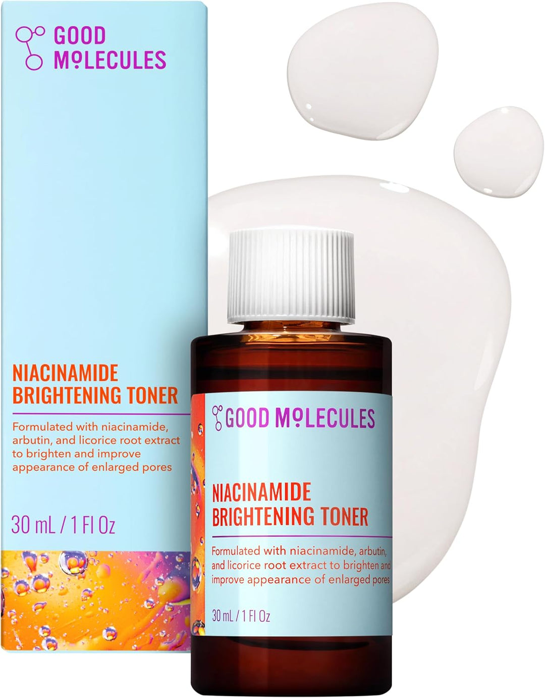 Good Molecules Niacinamide Brightening Toner - Toner for Face with Niacinamide and Arbutin for Skin Tone Balancing- Pore Minimizer, Skin Care for Face