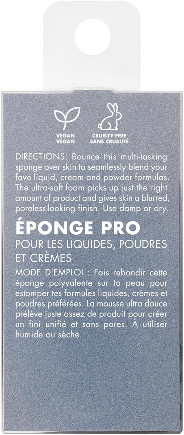 e.l.f. Bounce &amp; Blur Pro Sponge, Multi-Use Makeup Blending Sponge for Cream, Liquid &amp; Powder Formulas, Creates A Blurred Finish, Vegan &amp; Cruelty-Free