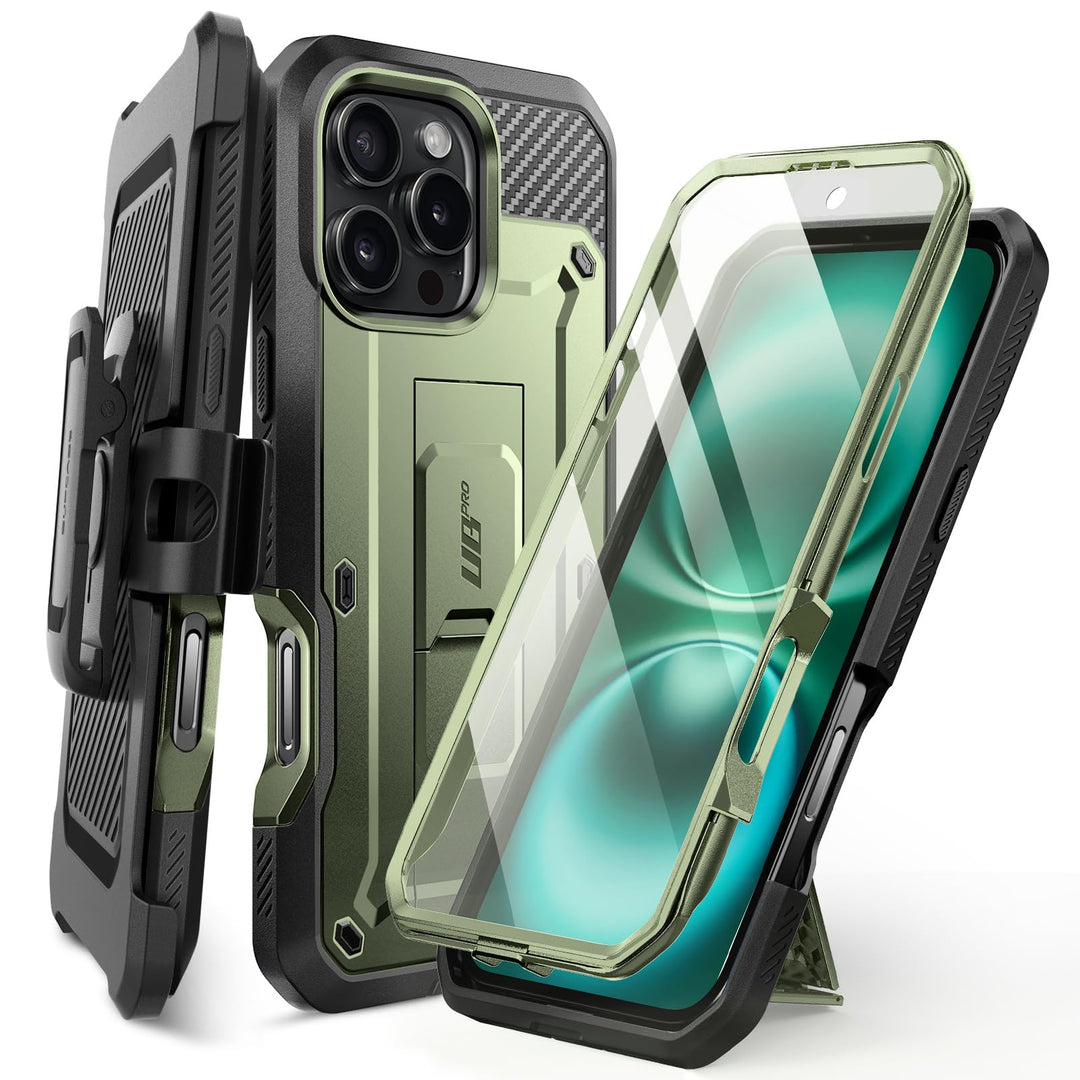 SUPCASE for iPhone 16 Pro Case with Screen Protector (Unicorn Beetle Pro), [Built-in Stand & Belt-Clip] [Military-Grade Protection] Full Body Heavy Duty Phone Case for iPhone 6.3 Inch 2024