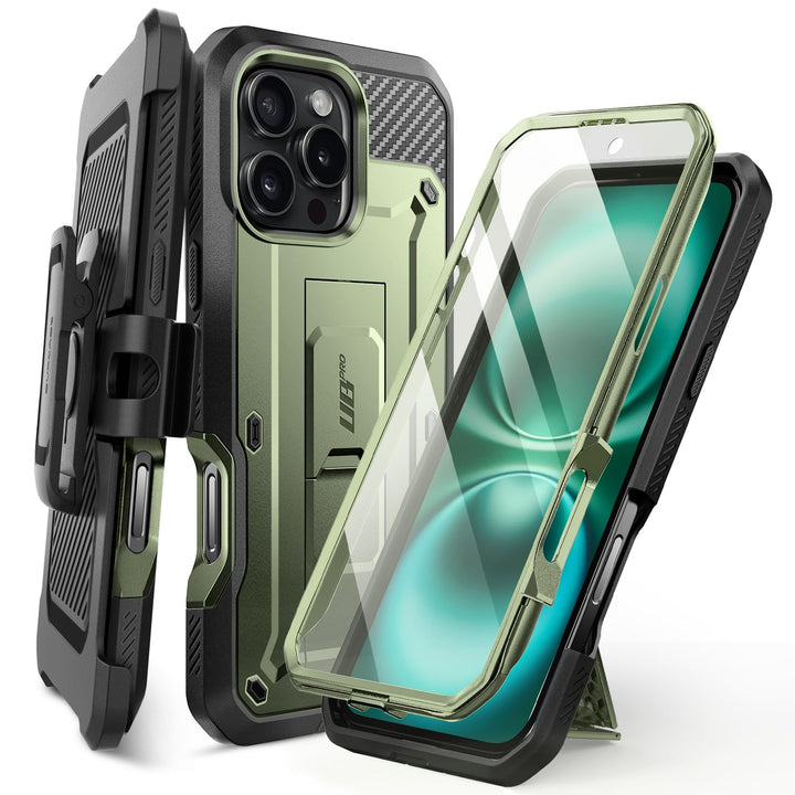 SUPCASE for iPhone 16 Pro Case with Screen Protector (Unicorn Beetle Pro), [Built-in Stand & Belt-Clip] [Military-Grade Protection] Full Body Heavy Duty Phone Case for iPhone 6.3 Inch 2024